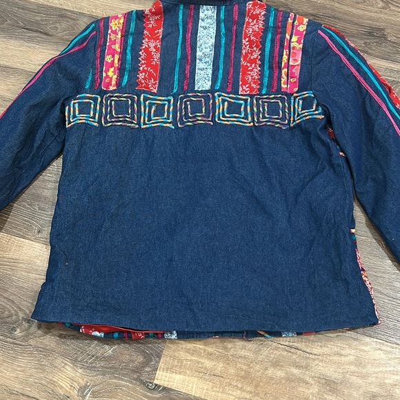 Madison Studio embroidered jacket 100% Cotton button up multicolor look size S - Picture 15 of 16